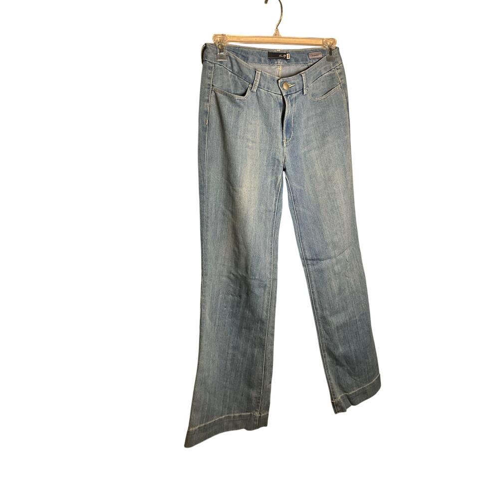 Seven7 Studio Trouser Jeans Wide Leg Stretch Light Wash Blue Womens Size 6 NEW